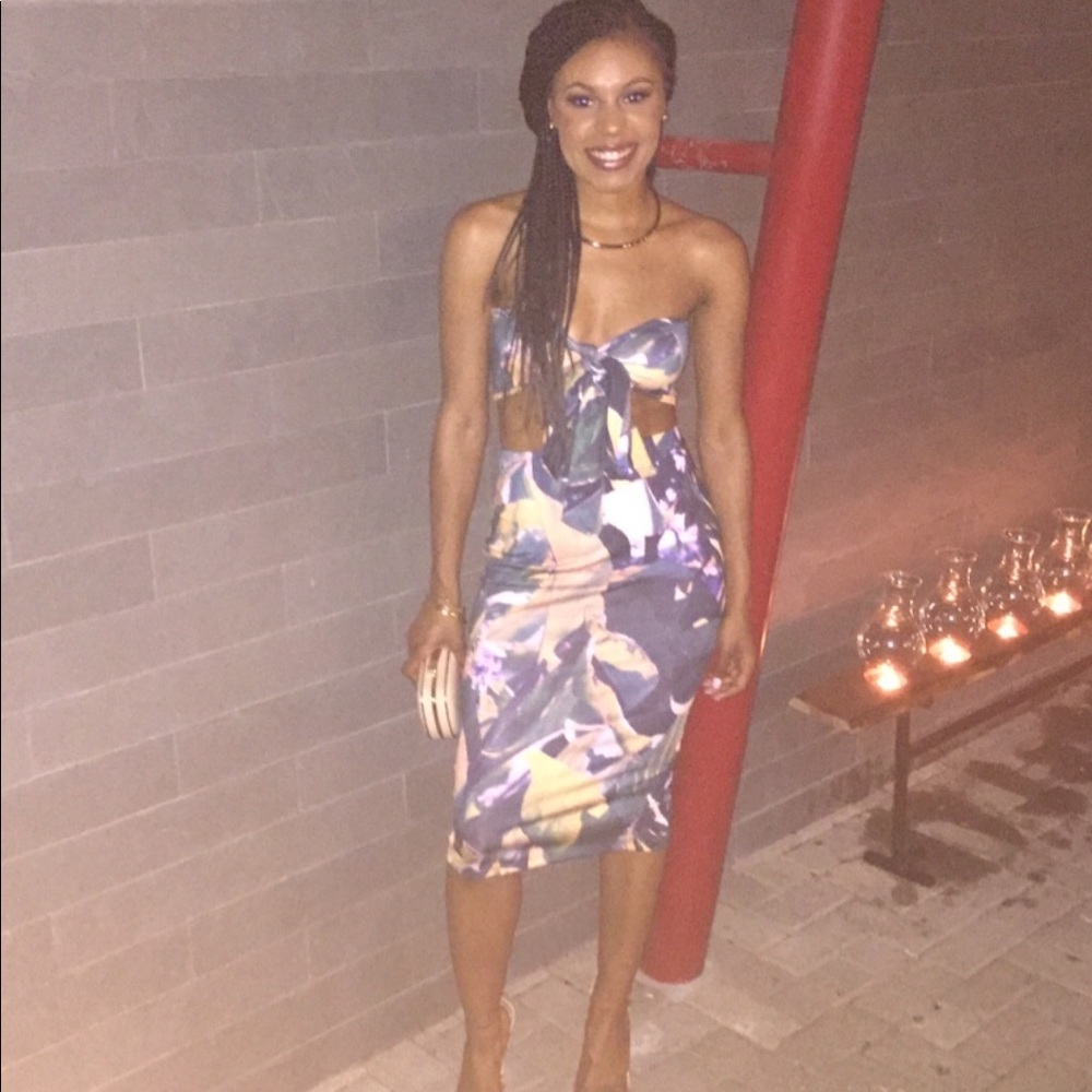 Asos tropical print dress size 4
